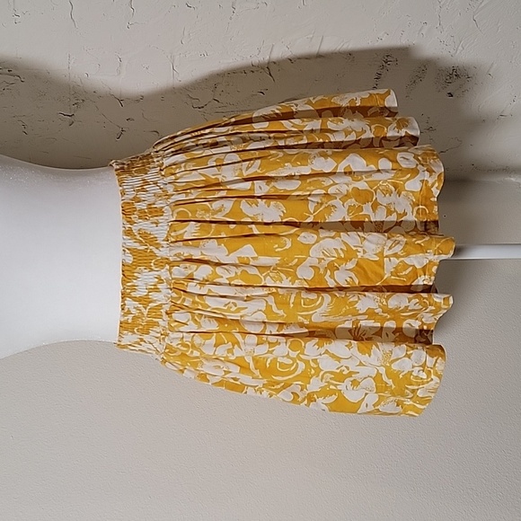 Forever 21 Skirt Mini Circle Lined Floral Yellow White Elasticized Waist M - Picture 1 of 10